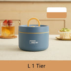 Stainless Steel Thermal Insulated Lunch Box 3 - Tier Stackable 43oz BPA - Free Vacuum Bento Box Lunch Bag - GiftMira