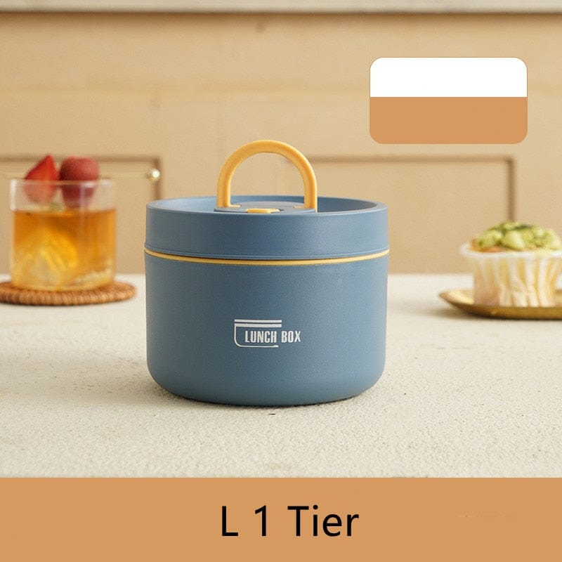 Stainless Steel Thermal Insulated Lunch Box 3 - Tier Stackable 43oz BPA - Free Vacuum Bento Box Lunch Bag - GiftMira
