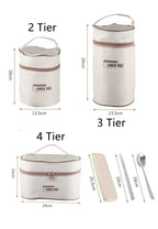 Stainless Steel Thermal Insulated Lunch Box 3 - Tier Stackable 43oz BPA - Free Vacuum Bento Box Lunch Bag - GiftMira