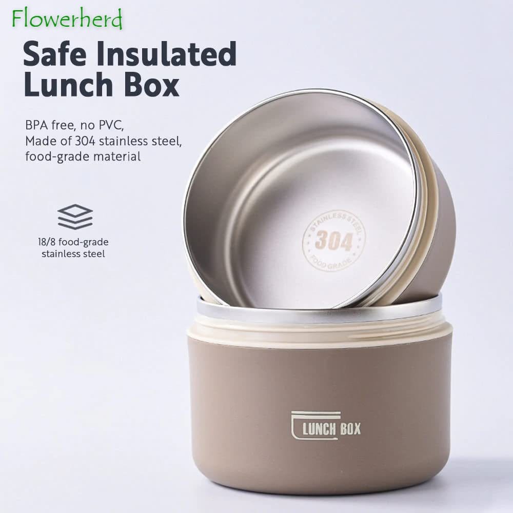 Stainless Steel Thermal Insulated Lunch Box 3 - Tier Stackable 43oz BPA - Free Vacuum Bento Box Lunch Bag - GiftMira