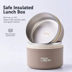 Stainless Steel Thermal Insulated Lunch Box 3 - Tier Stackable 43oz BPA - Free Vacuum Bento Box Lunch Bag - GiftMira