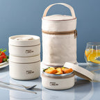 Stainless Steel Thermal Insulated Lunch Box 3 - Tier Stackable 43oz BPA - Free Vacuum Bento Box Lunch Bag - GiftMira