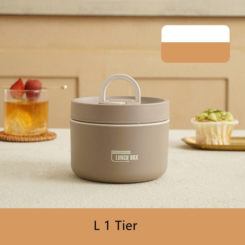 Stainless Steel Thermal Insulated Lunch Box 3 - Tier Stackable 43oz BPA - Free Vacuum Bento Box Lunch Bag - GiftMira
