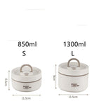 Stainless Steel Thermal Insulated Lunch Box 3 - Tier Stackable 43oz BPA - Free Vacuum Bento Box Lunch Bag - GiftMira