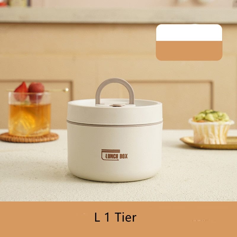 Stainless Steel Thermal Insulated Lunch Box 3 - Tier Stackable 43oz BPA - Free Vacuum Bento Box Lunch Bag - GiftMira