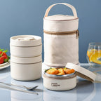 Stainless Steel Thermal Insulated Lunch Box 3 - Tier Stackable 43oz BPA - Free Vacuum Bento Box Lunch Bag - GiftMira