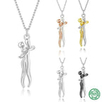 Sterling Silver Couple Hug Necklace - Best Romantic Jewelry Gift - GiftMira