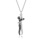 Sterling Silver Couple Hug Necklace - Best Romantic Jewelry Gift - GiftMira