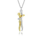 Sterling Silver Couple Hug Necklace - Best Romantic Jewelry Gift - GiftMira