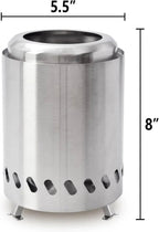 Tabletop Smokeless Fire Pit Portable Stainless Steel Wood Pellet Outdoor Patio Bonfire with Carry Bag - GiftMira