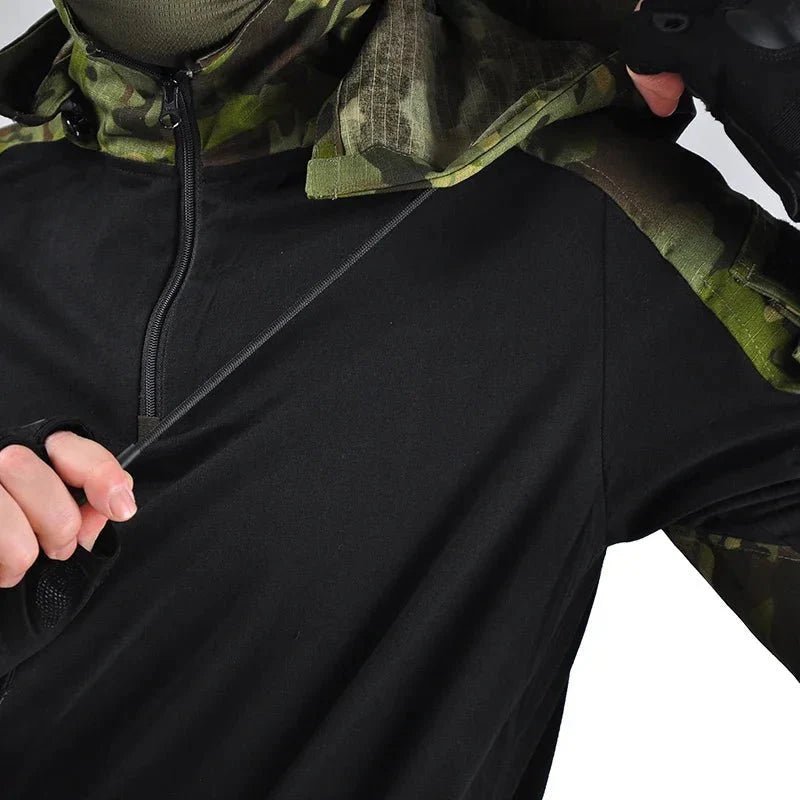 Tactical Camouflage Combat T-Shirt - Wear - Resistant Airsoft & Hunting Apparel - GiftMira