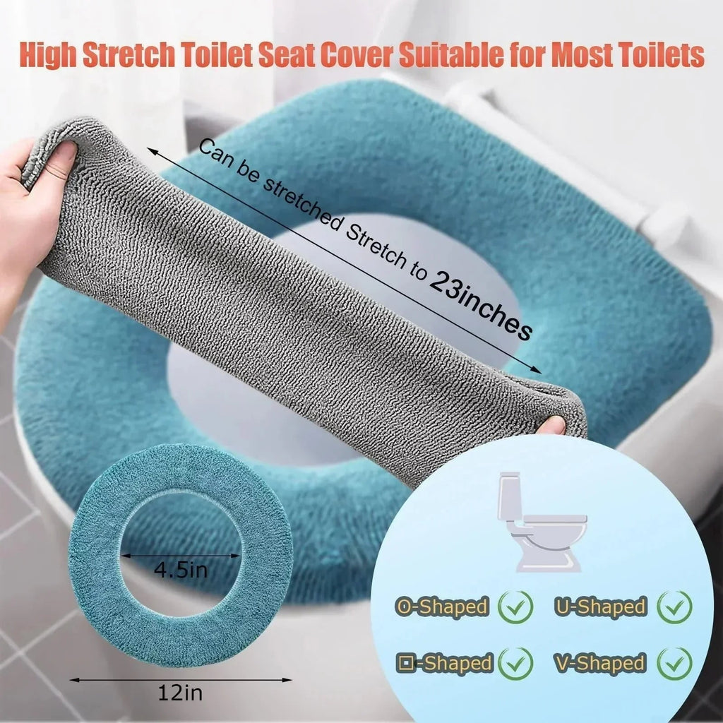 Thicker Bathroom Toilet Seat Cover Pads - Soft Warmer Toilet Seat Cushion - GiftMira