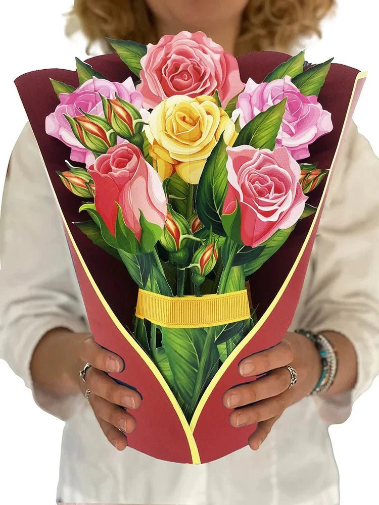 Thoughtful 3D Pop - Up Flower Bouquet Card - Forever Floral Greeting Set - GiftMira