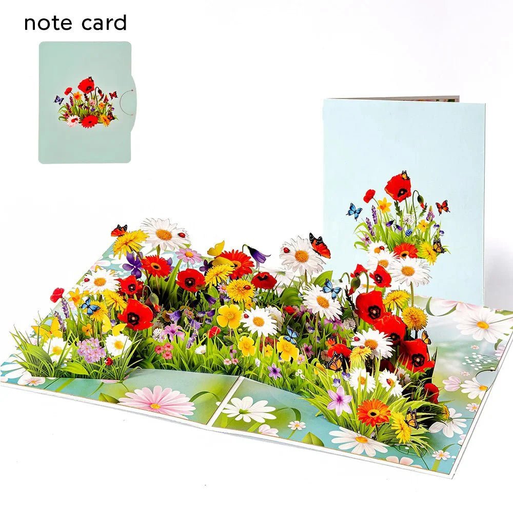 Thoughtful 3D Pop - Up Flower Bouquet Card - Forever Floral Greeting Set - GiftMira