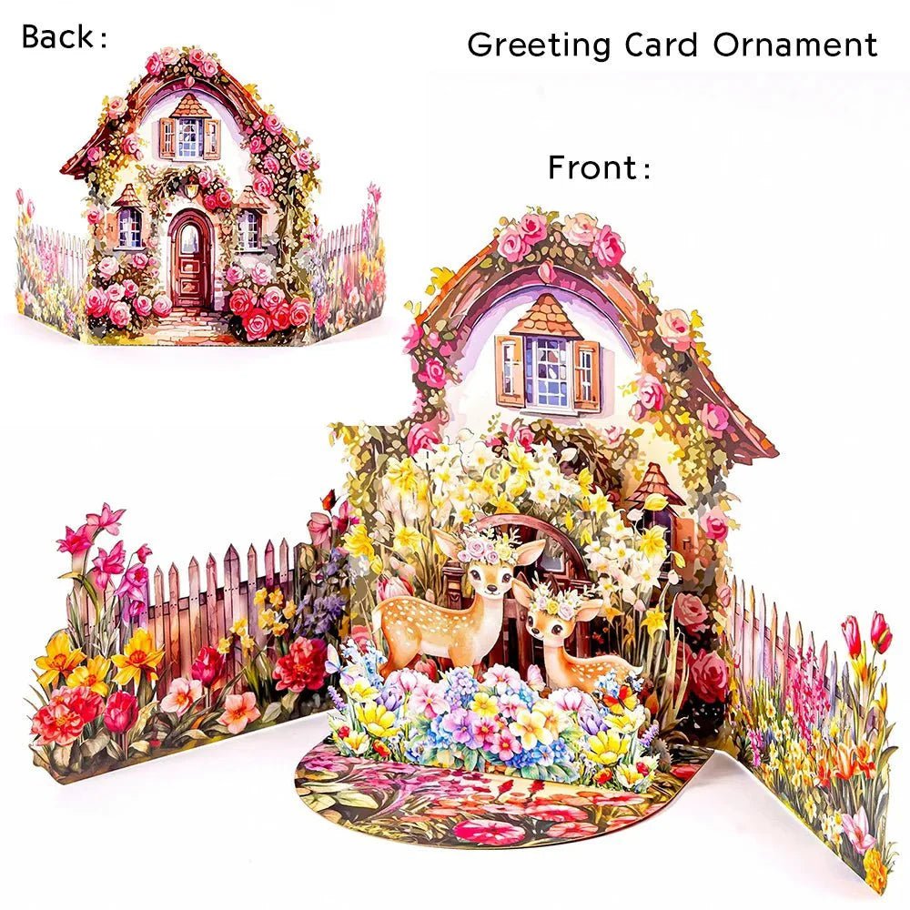 Thoughtful 3D Pop - Up Flower Bouquet Card - Forever Floral Greeting Set - GiftMira