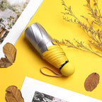 Titanium Silver 8 Ribs Pocket Mini Umbrella: Anti - UV Sun Umbrella, UPF Protection - GiftMira