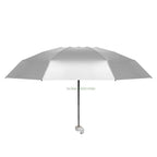Titanium Silver 8 Ribs Pocket Mini Umbrella: Anti - UV Sun Umbrella, UPF Protection - GiftMira