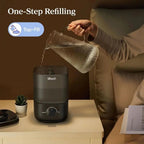 Top - Fill Humidifier 2.5L 360° Nozzle Auto Shut - Off Quiet Cool Mist Baby Bedroom Plants Black - GiftMira