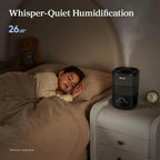 Top - Fill Humidifier 2.5L 360° Nozzle Auto Shut - Off Quiet Cool Mist Baby Bedroom Plants Black - GiftMira