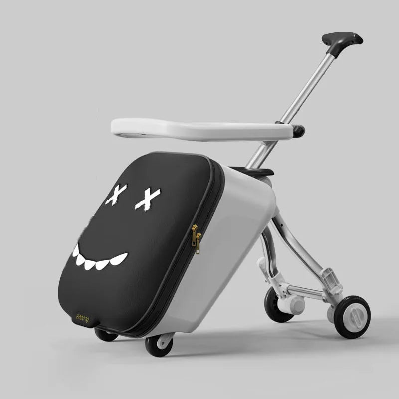 TravelTrek: Foldable Ride - On Trolley Luggage with Brake Wheels for Kids - GiftMira