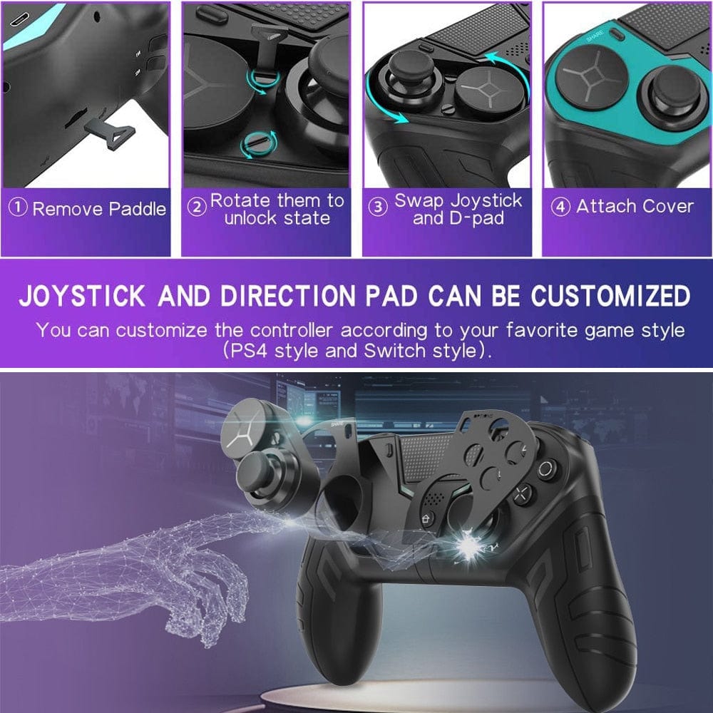 TurboGrip Wireless Gaming Controller – Hall Effect Anti - Drift, 4 Paddles, PC, Switch, Android, iOS - GiftMira