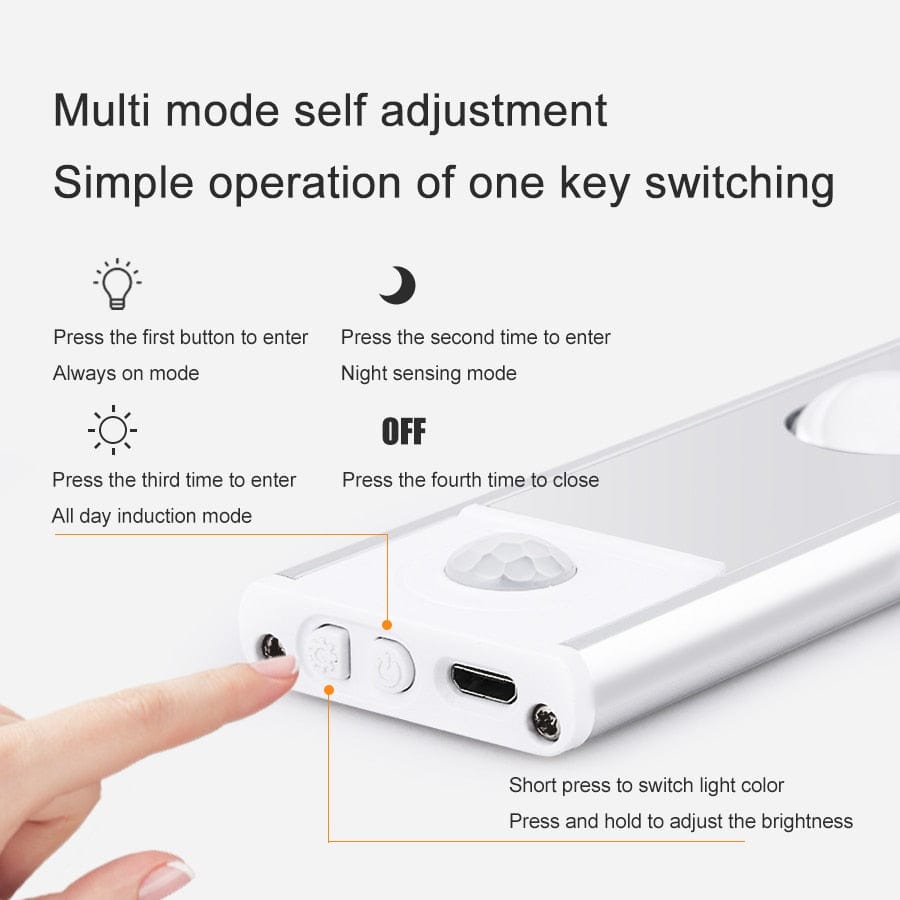 Ultra - Thin LED USB Motion Rechargeable Sensor Night Lights - GiftMira