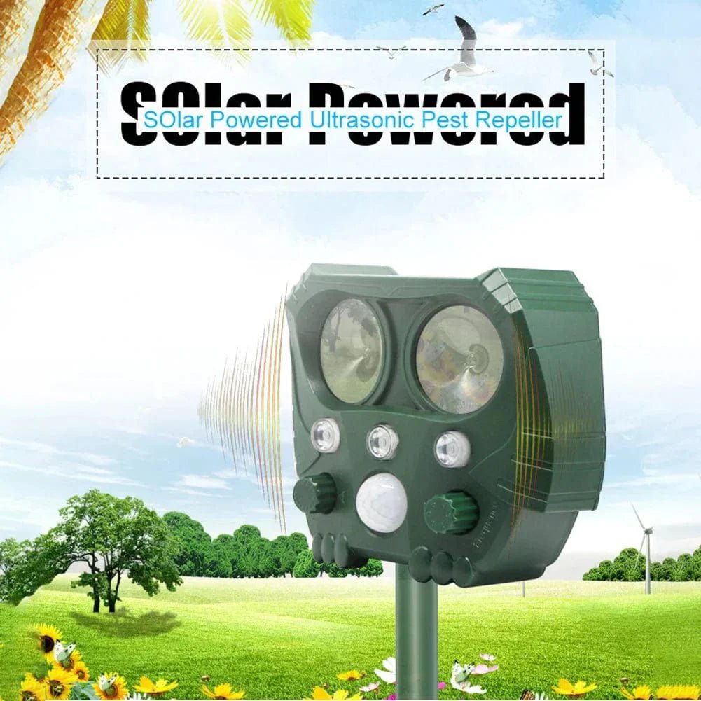 Ultrasonic Animal Solar Powered Pest Motion Activated Repeller - GiftMira