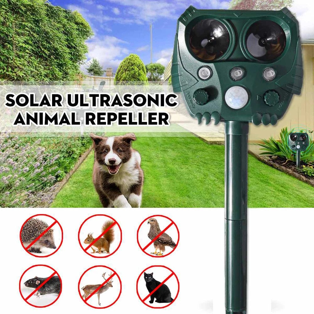 Ultrasonic Animal Solar Powered Pest Motion Activated Repeller - GiftMira