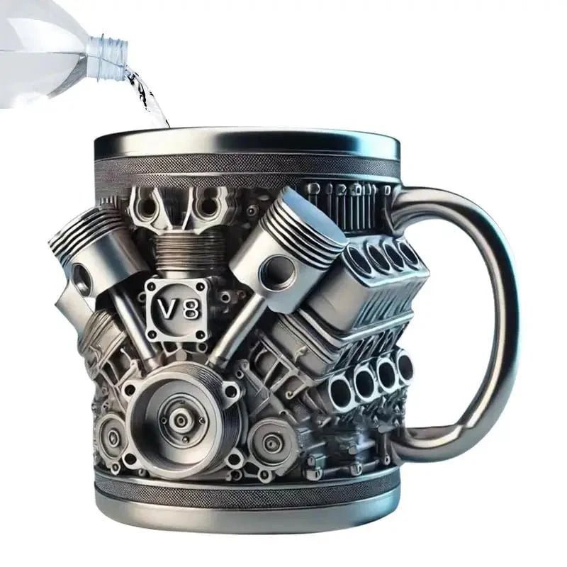 V8 Engines Stainless Steel Tankard Mug - GiftMira