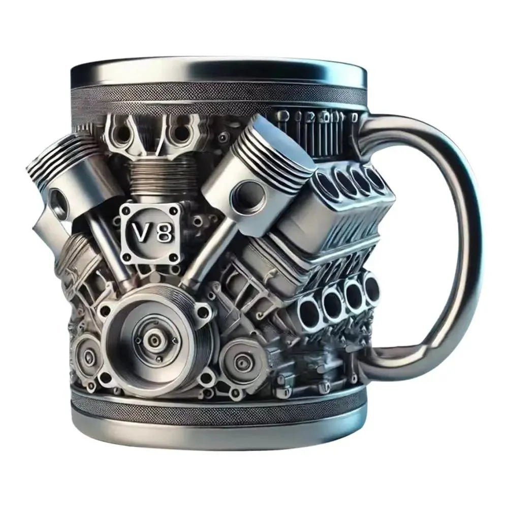 V8 Engines Stainless Steel Tankard Mug - GiftMira