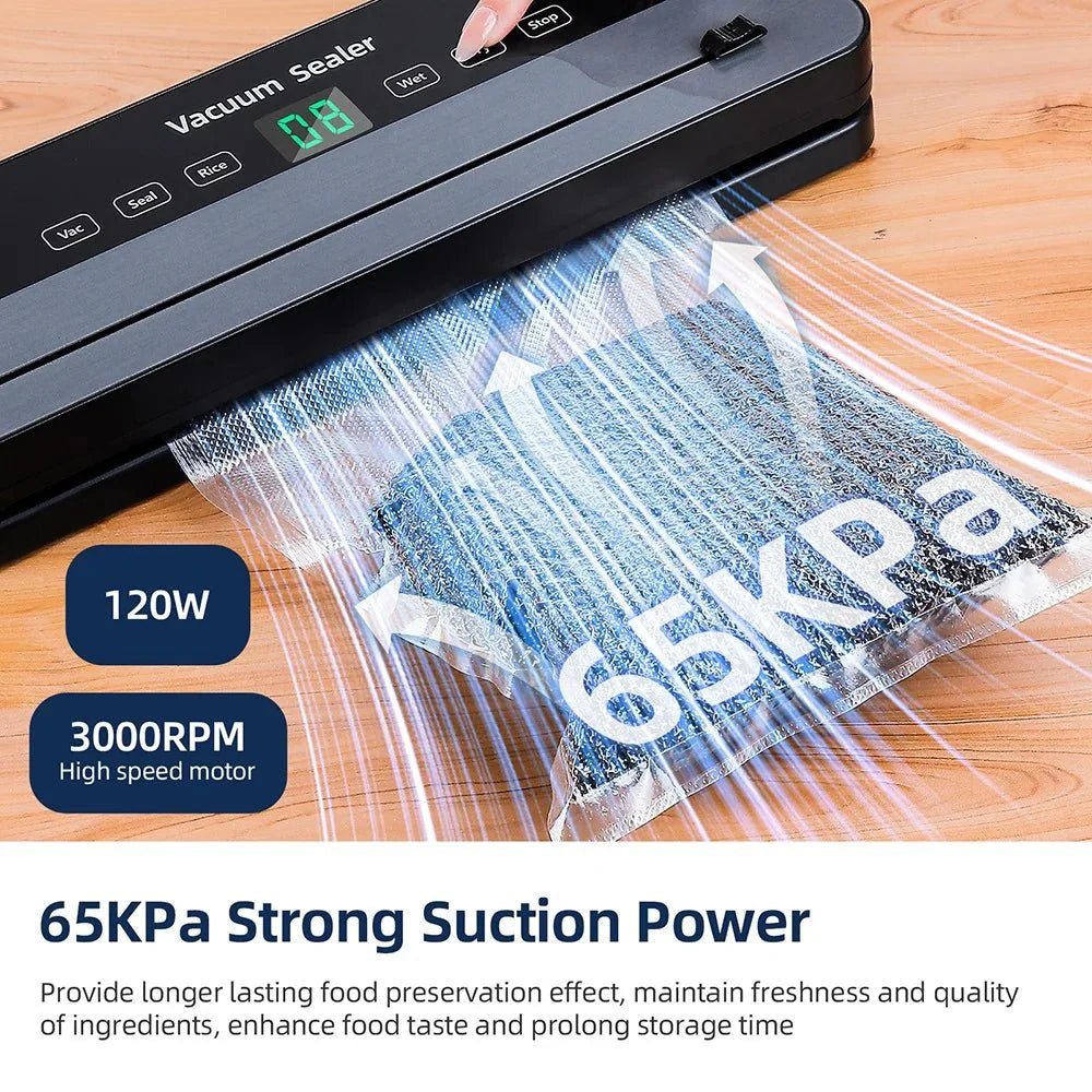 Vacuum Sealer Machine for Food – 65kPa Automatic Food Vacuum Sealer with Bags, Dry/Moist Modes, Digital Display - GiftMira