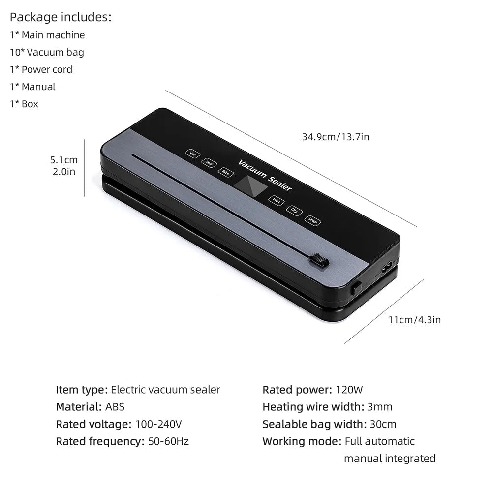 Vacuum Sealer Machine for Food – 65kPa Automatic Food Vacuum Sealer with Bags, Dry/Moist Modes, Digital Display - GiftMira