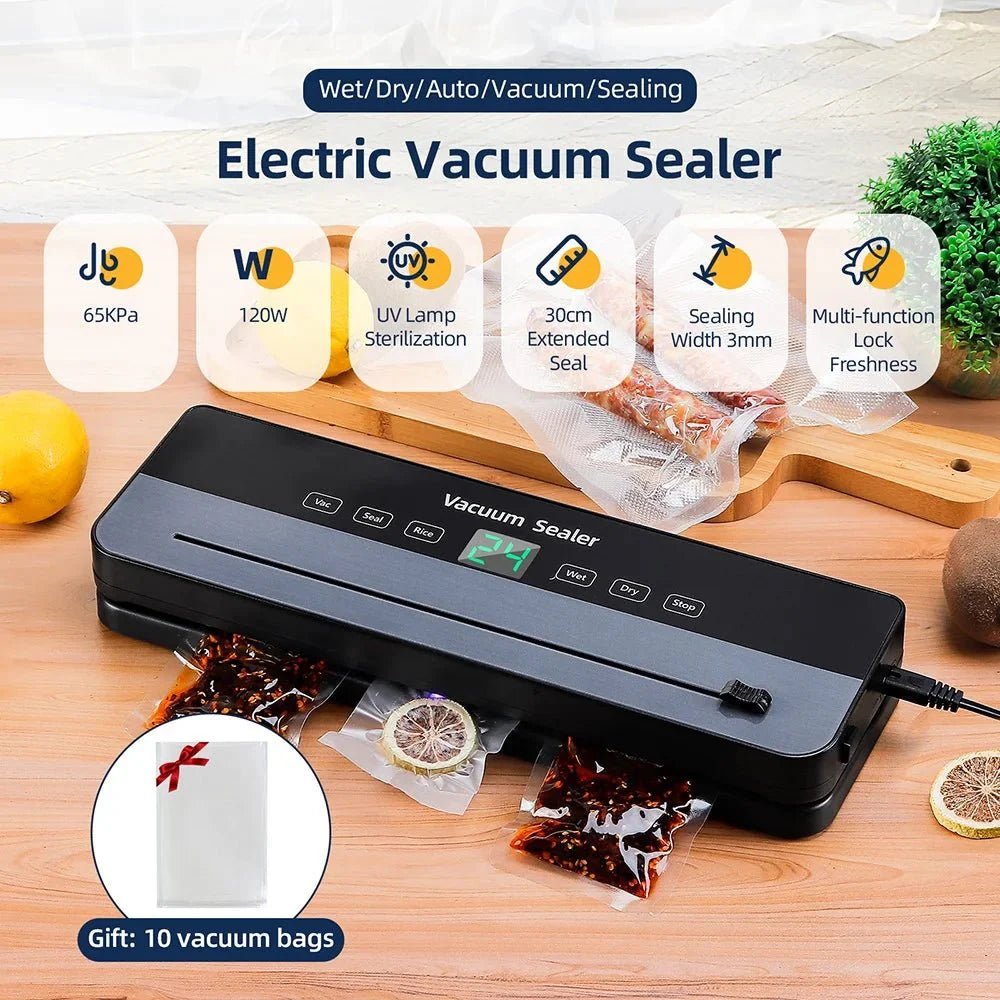 Vacuum Sealer Machine for Food – 65kPa Automatic Food Vacuum Sealer with Bags, Dry/Moist Modes, Digital Display - GiftMira