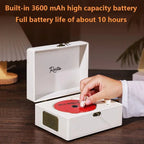 Vintage Leather CD Player Two - Way Bluetooth 5.0 6 - in - 1 USB Lossless Rechargeable Retro Suitcase Gift - GiftMira