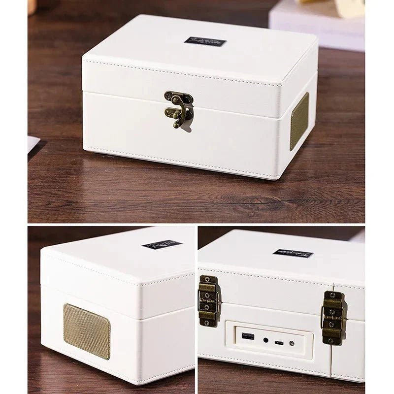 Vintage Leather CD Player Two - Way Bluetooth 5.0 6 - in - 1 USB Lossless Rechargeable Retro Suitcase Gift - GiftMira