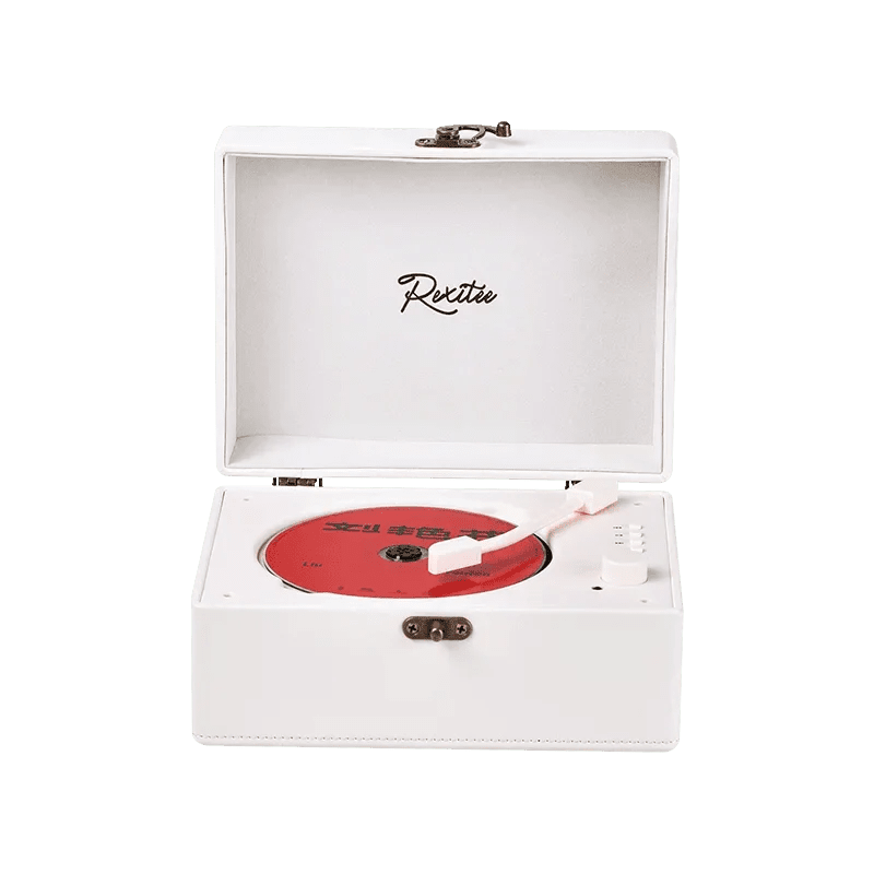 Vintage Leather CD Player Two - Way Bluetooth 5.0 6 - in - 1 USB Lossless Rechargeable Retro Suitcase Gift - GiftMira