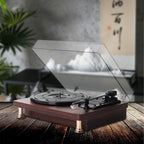 Vinyl Record Player Bluetooth Turntable Built - in Stereo Speakers 3 - Speed Belt Drive Wood - GiftMira