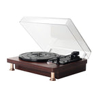 Vinyl Record Player Bluetooth Turntable Built - in Stereo Speakers 3 - Speed Belt Drive Wood - GiftMira