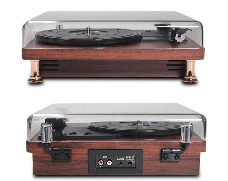 Vinyl Record Player Bluetooth Turntable Built - in Stereo Speakers 3 - Speed Belt Drive Wood - GiftMira