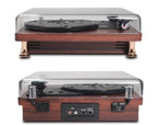 Vinyl Record Player Bluetooth Turntable Built - in Stereo Speakers 3 - Speed Belt Drive Wood - GiftMira