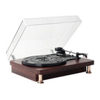 Vinyl Record Player Bluetooth Turntable Built - in Stereo Speakers 3 - Speed Belt Drive Wood - GiftMira