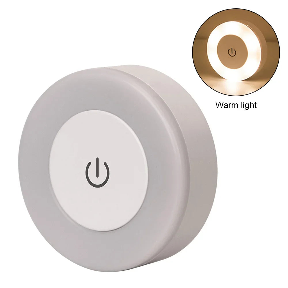 Rechargeable Touch Night Light Set of 3 - Magnetic Dimmable Puck Lamps