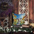 Whippet in Sunflowers Throw Pillow - GiftMira