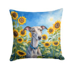 Whippet in Sunflowers Throw Pillow - GiftMira