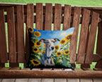 Whippet in Sunflowers Throw Pillow - GiftMira