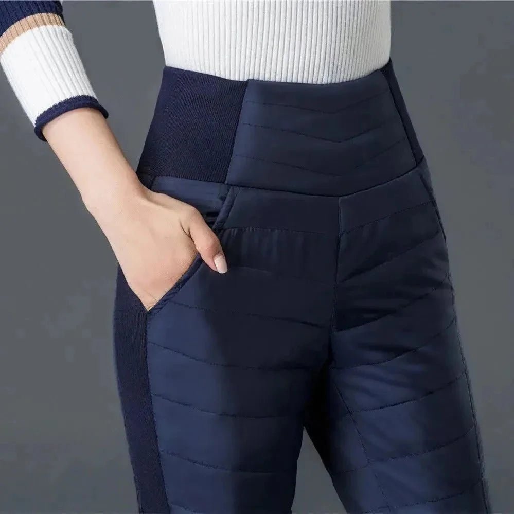 Winter Down Cotton Pencil Pants | Windproof High - Waist Warm Slim Trousers - GiftMira