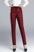 Winter Down Cotton Pencil Pants | Windproof High - Waist Warm Slim Trousers - GiftMira