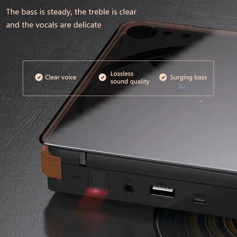 Wooden HiFi CD Player Bluetooth 5.1 SPDIF Optical USB Lossless Retro Desktop Audio No Speaker Remote - GiftMira