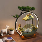 Zen Bonsai Tabletop Fountain — Indoor Waterfall with Mist & LED, Desk Décor Gift - GiftMira