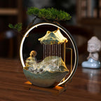Zen Bonsai Tabletop Fountain — Indoor Waterfall with Mist & LED, Desk Décor Gift - GiftMira